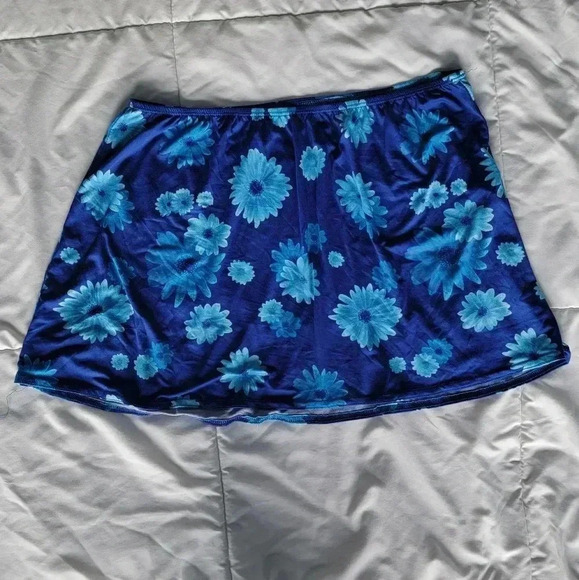 Le Redoute Blue Floral Beach Cover Up Swim Skirt Size L - Picture 4 of 4